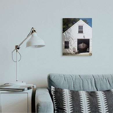 Stupell Home Decor Boat Behind Barn Door Rural Wall Art