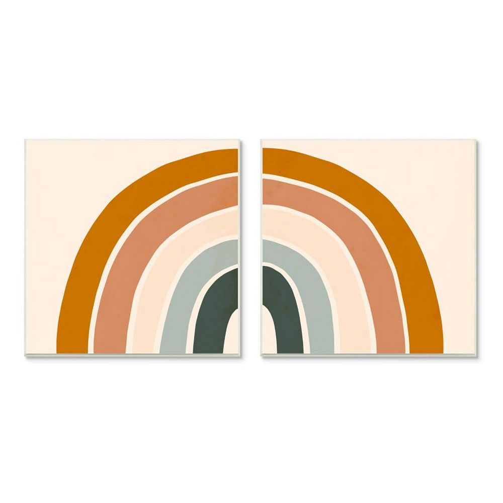Stupell Home Decor Retro Rainbow Arches Plaque Wall Art 2-piece Set
