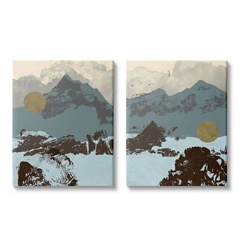 Stupell Home Decor Mountain Range Color Pop Wall Art 2 pc Set