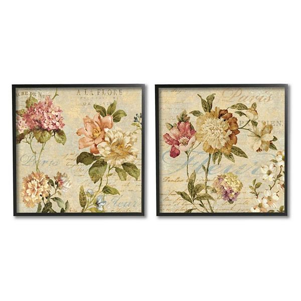 Stupell Home Decor Vintage French Floral Wall Art 2-piece Set