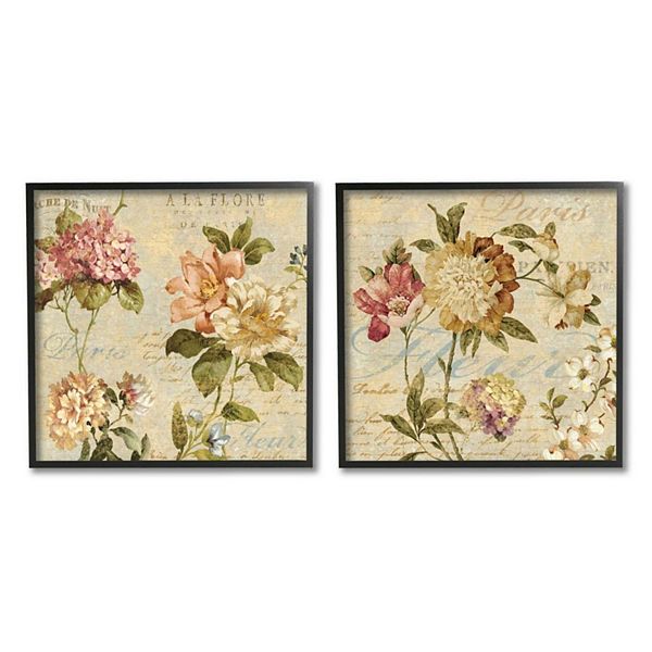 Stupell Home Decor Vintage French Floral Wall Art 2piece Set