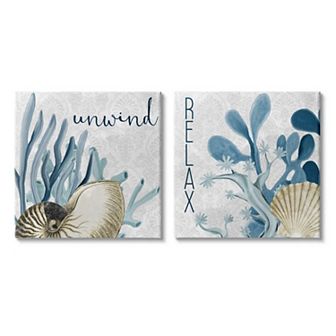Stupell Home Decor Relax and Unwind Wall Art 2 pc Set