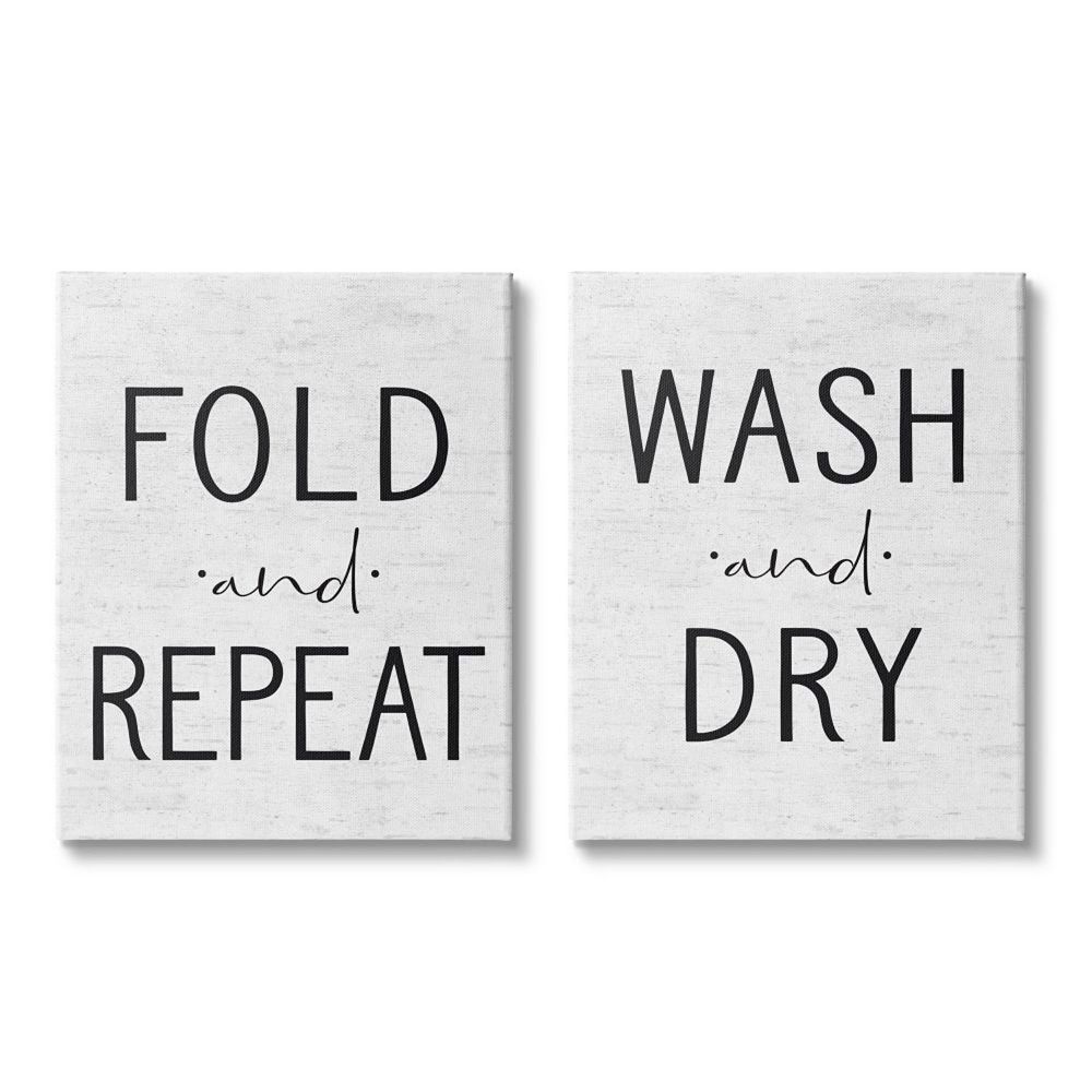 Stupell Home Decor Laundry Fold Repeat Wash Dry Wall Art 2-piece Set