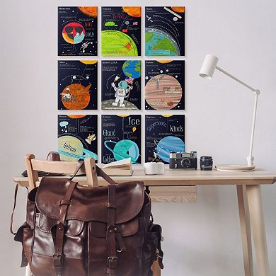 Stupell Home Decor Facts about Our Solar System Astronaut Galaxy Travel Wall Art