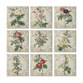 Stupell Home Decor Parisian Spring Florals Regal Patterned Background Wall Art