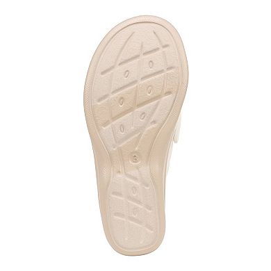Bzees Smile Women's Washable Wedge Slide Sandals