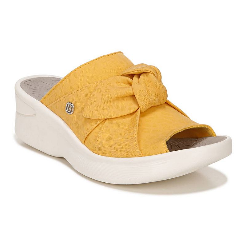 Bzees Smile Womens Washable Wedge Slide Sandals, Size: 6, Yellow