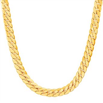 Men's 14k Gold Plated Cuban Chain Necklace