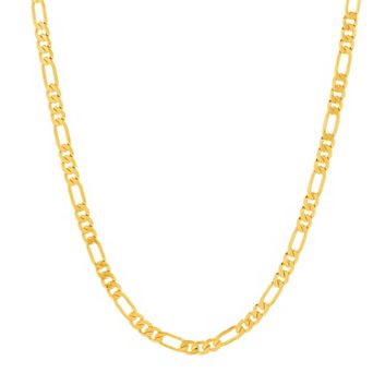 Men's 14k Gold Plated Figaro Chain Necklace - 16 in