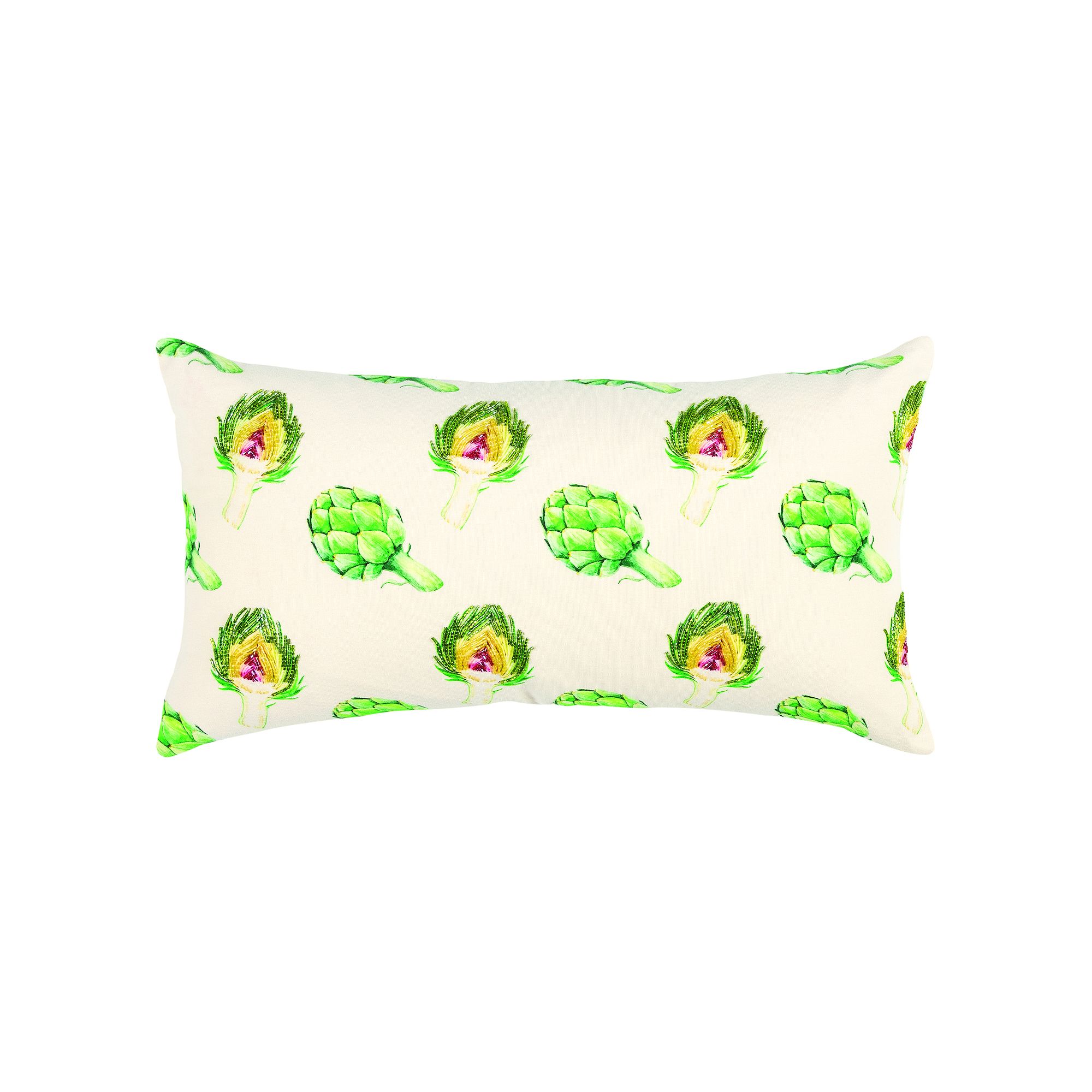 Rizzy Home Artichoke Throw Pillow, Green