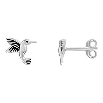 PRIMROSE Sterling Silver Hummingbird Stud Earrings