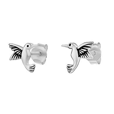 PRIMROSE Sterling Silver Hummingbird Stud Earrings 