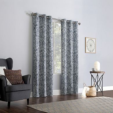 No. 918 Kenji Medallion Draft Shield Fleece Insulated Room Darkening Grommet Window Curtain