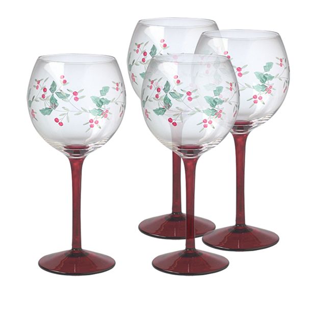 Pfaltzgraff Plymouth Set of 4 Leaf Luster Wine Glasses