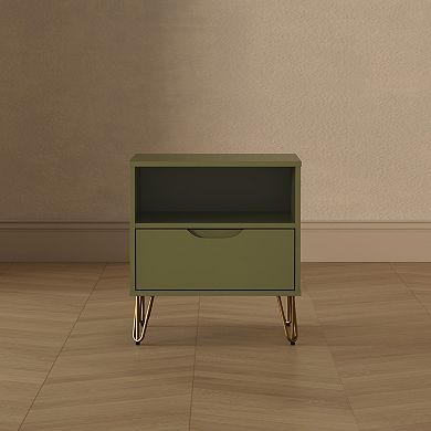 Manhattan Comfort Rockefeller 1-Drawer Nightstand