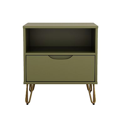 Manhattan Comfort Rockefeller 1-Drawer Nightstand
