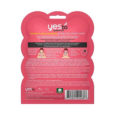 Yes To™ Grapefruit Vitamin C Glow-Boosting Bubbling Paper Mask 