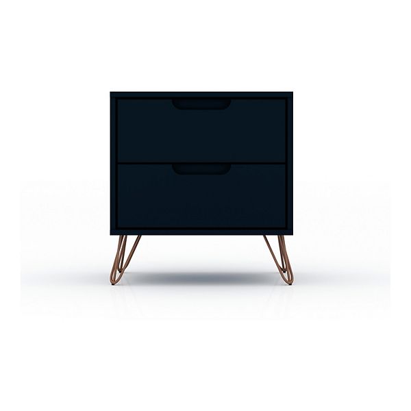 2.0 Rockefeller Nightstand Blue - Manhattan Comfort
