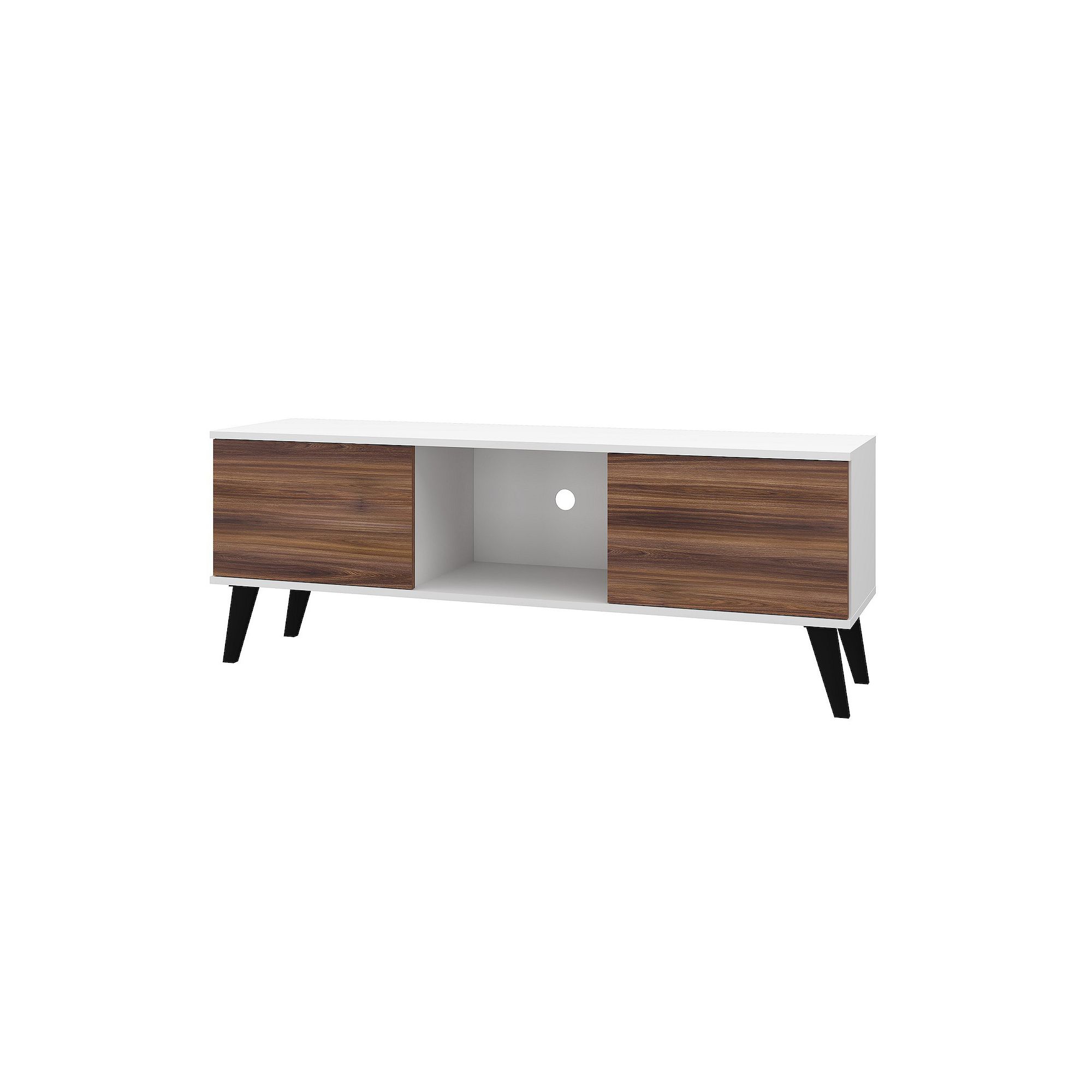 MANHATTAN COMFORT Doyers TV Stand, White Nut Brown