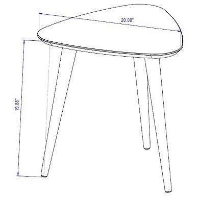 Manhattan Comfort Utopia High Triangle End Table