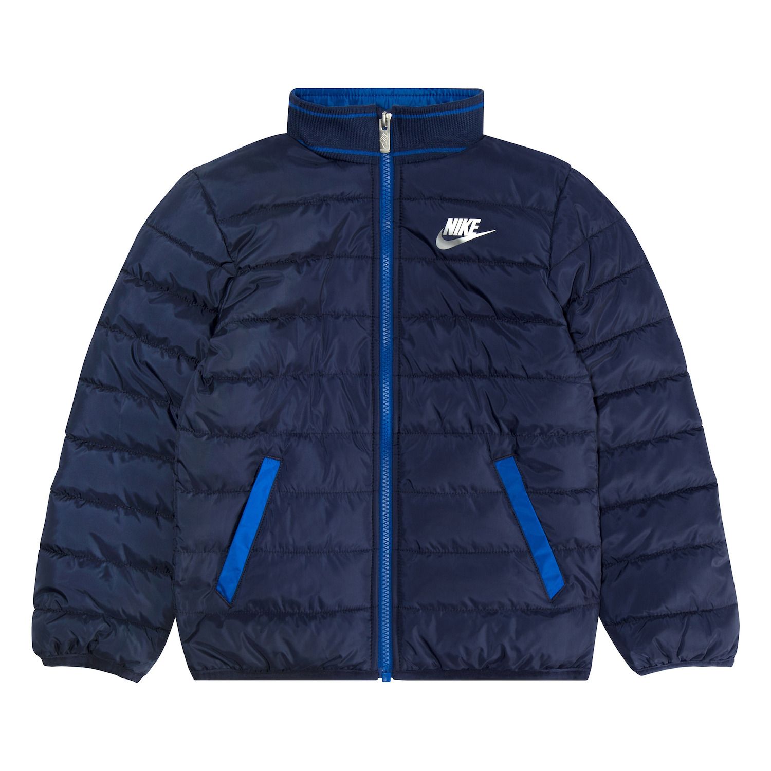 blue nike puffer coat