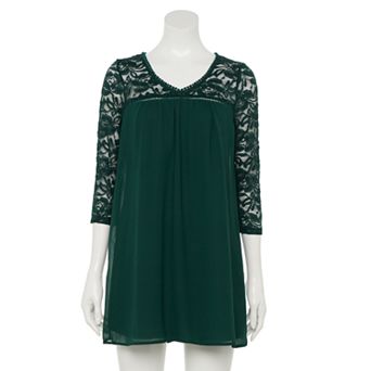 Juniors' As U Wish Lace-Sleeve Shift Dress