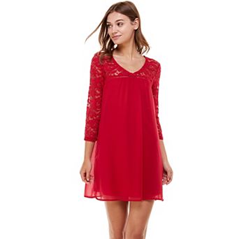 Juniors' As U Wish Lace-Sleeve Shift Dress
