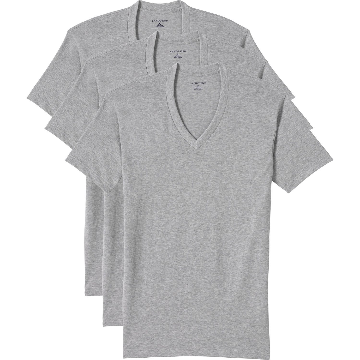 Men's Lands' End 3-Pack V-Neck Undershirts