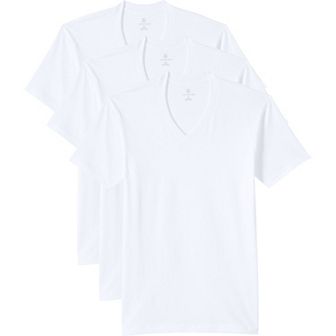 Men's Lands' End Premium Cotton V-Neck Tee - 3 Pack