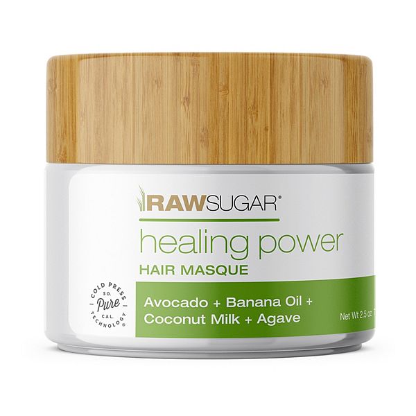 Raw Sugar Living Mini Healing Power Hair Masque - Avocado + Banana Oil +  Coconut Milk + Agave