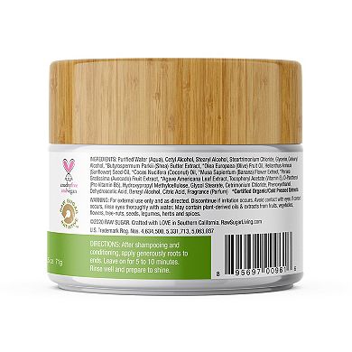 Raw Sugar Living Mini Healing Power Hair Masque - Avocado + Banana Oil + Coconut Milk + Agave