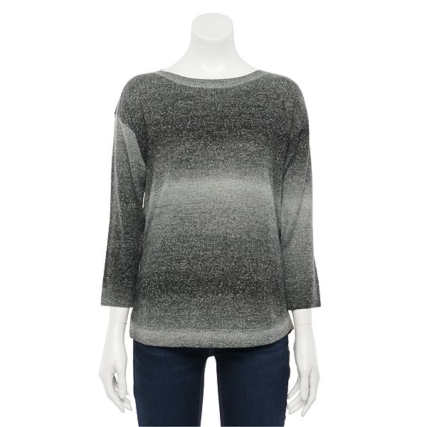 Petite Croft & Barrow® Spacedye Boatneck Sweater