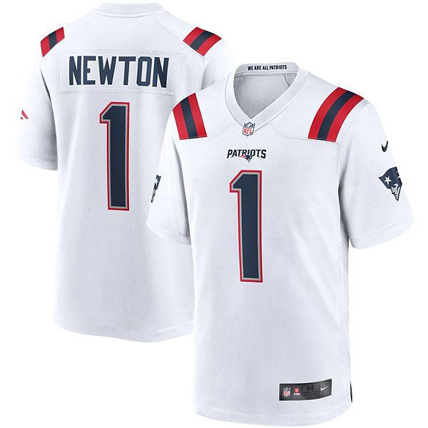 Men's Nike Cam Newton White New England Patriots Game Jersey