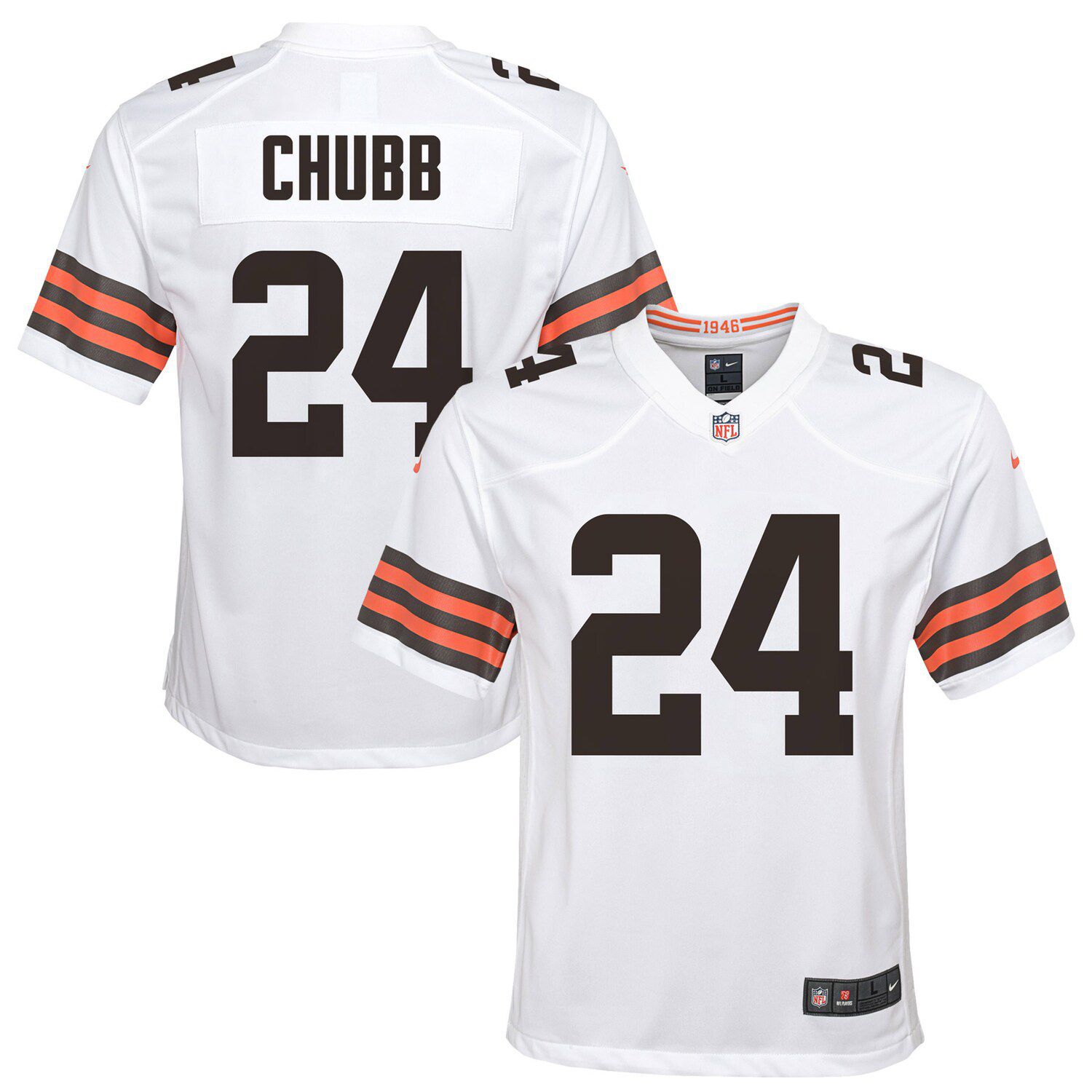 nick chubb white jersey