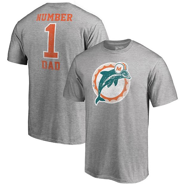 Men's Fanatics Branded Heathered Charcoal Miami Dolphins Greatest Dad Retro  Tri-Blend T-Shirt