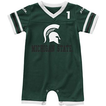 Infant Colosseum Green Michigan State Spartans Bumpo Football Logo Romper