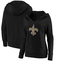 Zubaz NFL Women's New Orleans Saints Marled Soft Pullover Hoodie