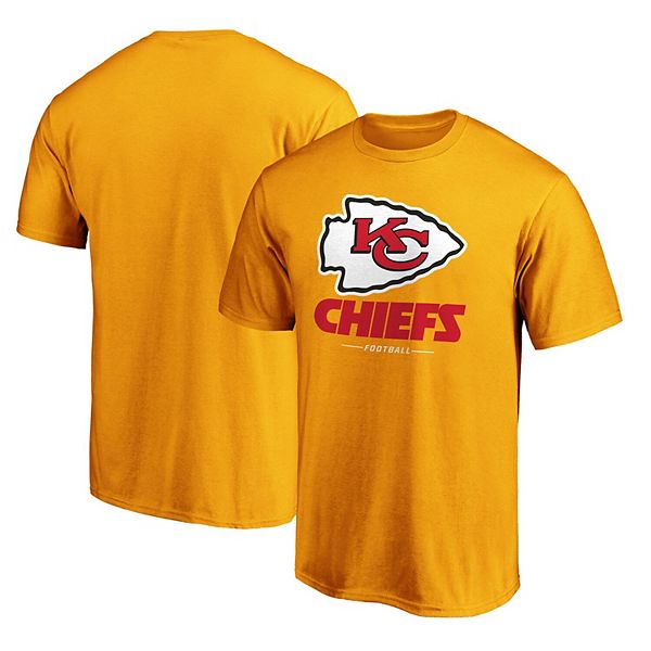 Men's Fanatics Branded Yellow Kansas City Chiefs Team Lockup Logo T-Shirt