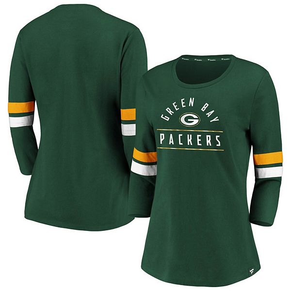 Juniors Green Green Bay Packers Burnout Raglan Half-Sleeve T-Shirt