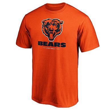 Men's Fanatics Branded Orange Chicago Bears Team Lockup Logo T-Shirt