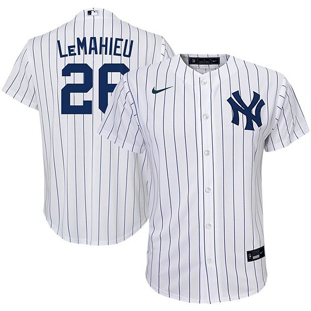 MLB New York Yankees Boys' White Pinstripe Pullover Jersey - XS