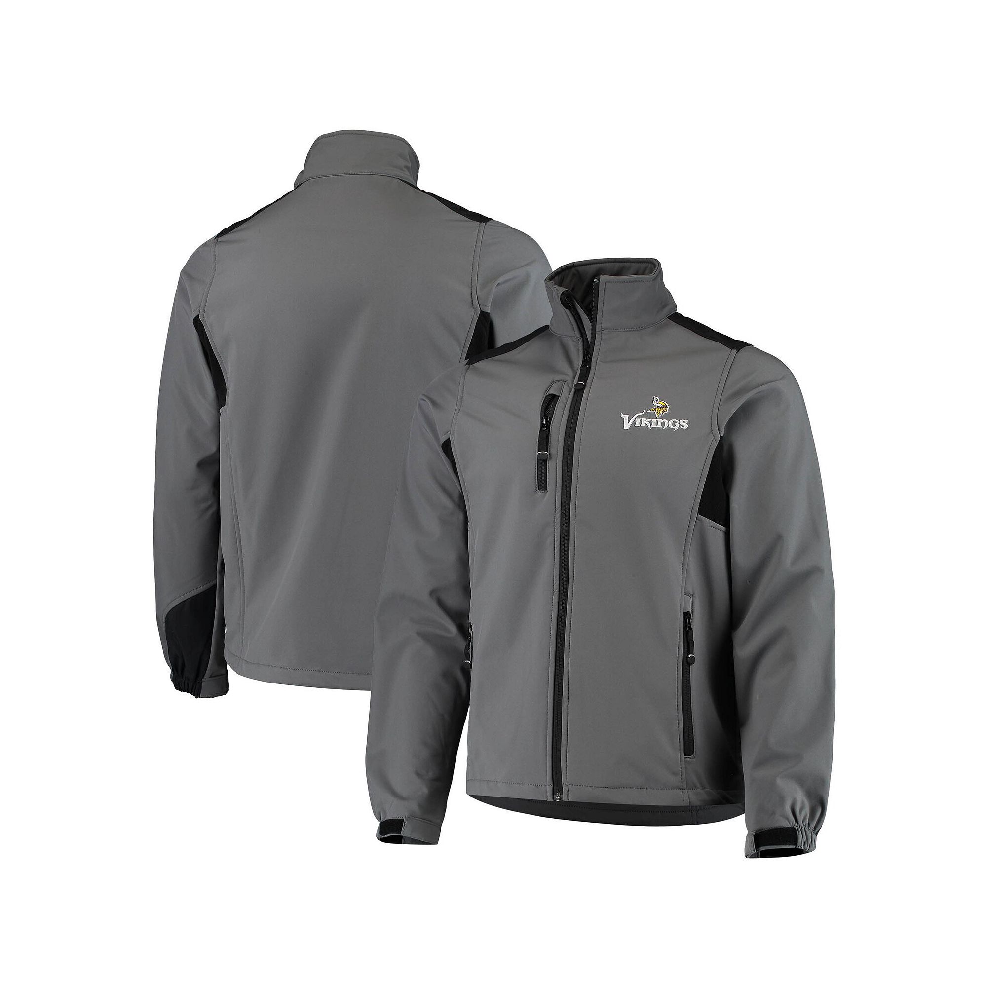 Mens Dunbrooke Charcoal Minnesota Vikings Circle Softshell Fleece Full-Zip