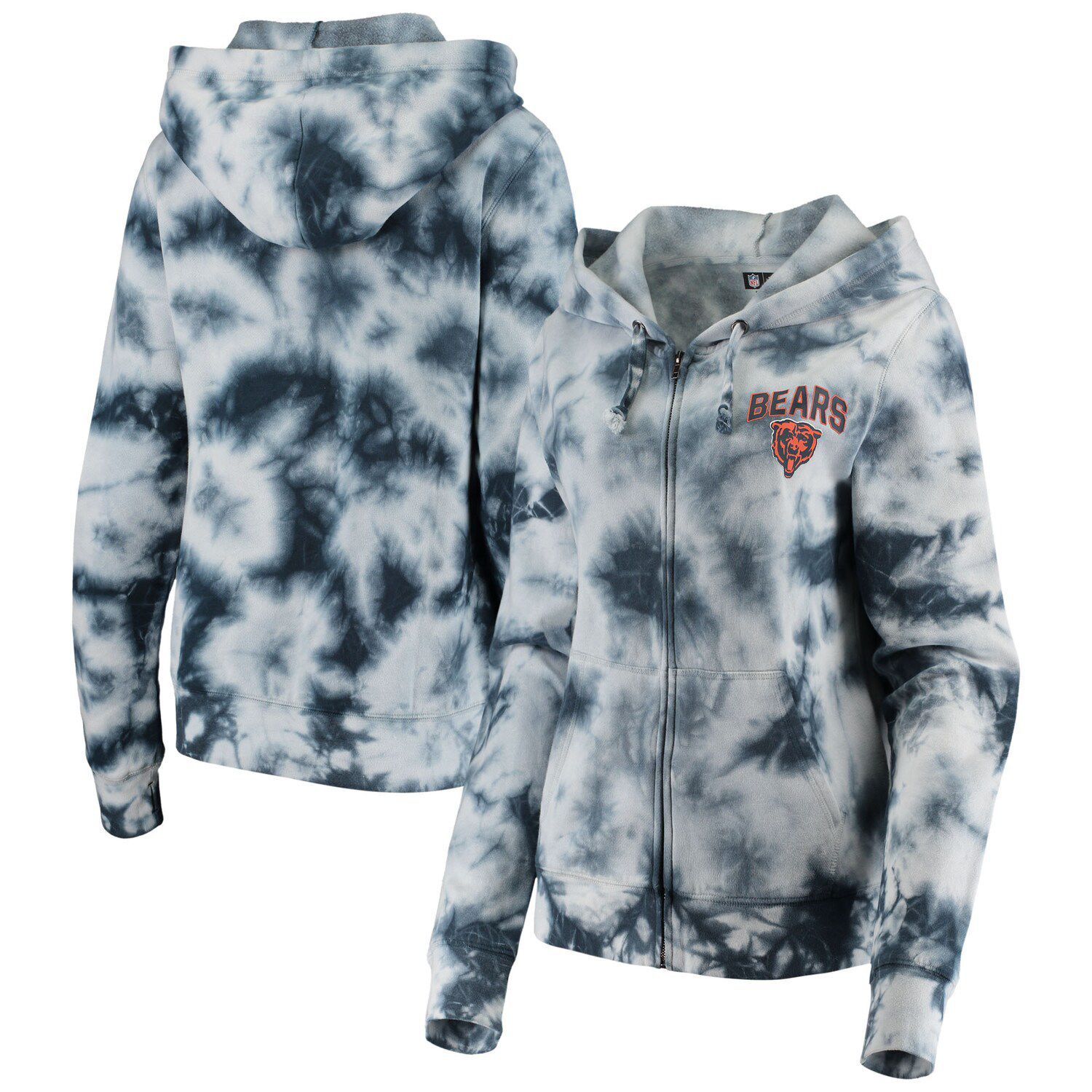 Men's Tommy Hilfiger Navy Chicago Bears Stanley Tie-Dye Pullover Hoodie