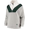 Women's Heathered Gray Michigan State Spartans Missy Colorblock Quarter-Zip Jacket