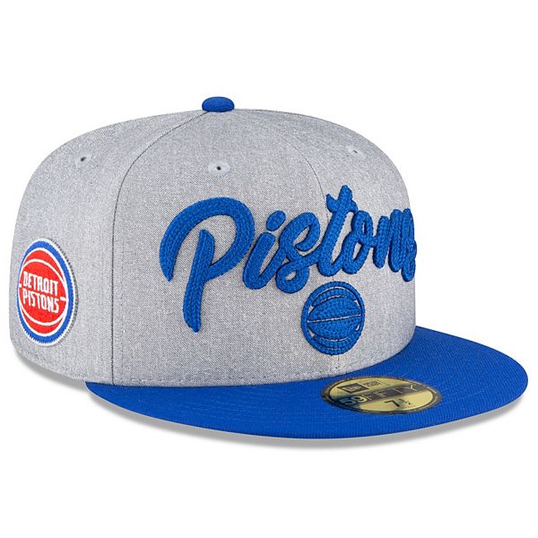 Men's New Era Heather Gray/Blue Detroit Pistons 2020 NBA Draft OTC 59FIFTY  Fitted Hat