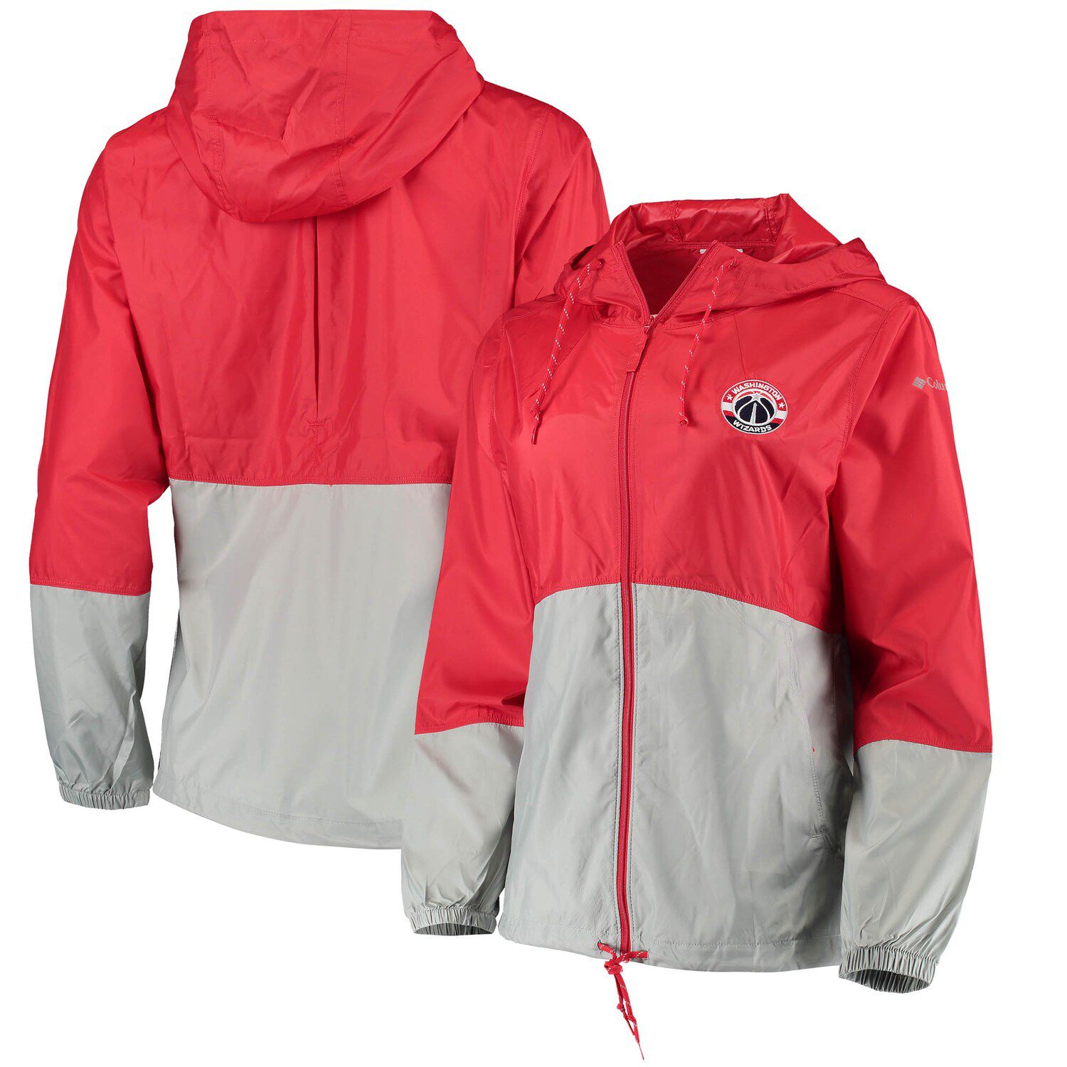 red columbia windbreaker