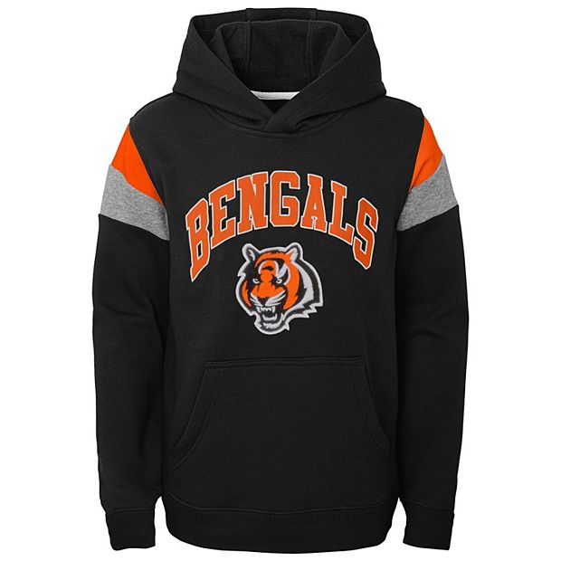 Youth Black Cincinnati Bengals Retro Color Block Pullover Hoodie