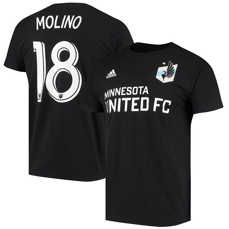 Mens adidas Kevin Molino Black Minnesota United FC Go To Name & Number T-S