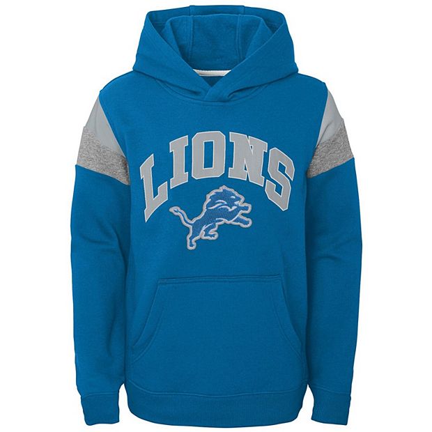 DETROIT LIONS TAKE THE FIELD TRI-COLOR BLOCK HOODED FLEECE PULLOVER