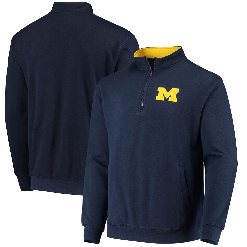 Men's Colosseum Navy Michigan Wolverines Tortugas Logo Quarter-Zip